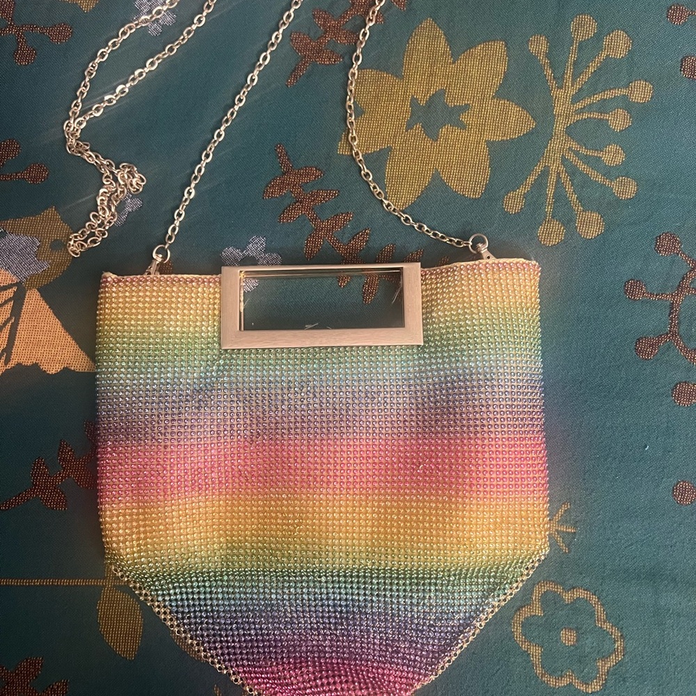 Eloquii Rainbow Chainmail Crossbody Bag
